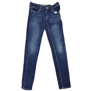 Real Love Kids Girls Blue Denim Skinny Jeans Size 8 Distressed Detailed